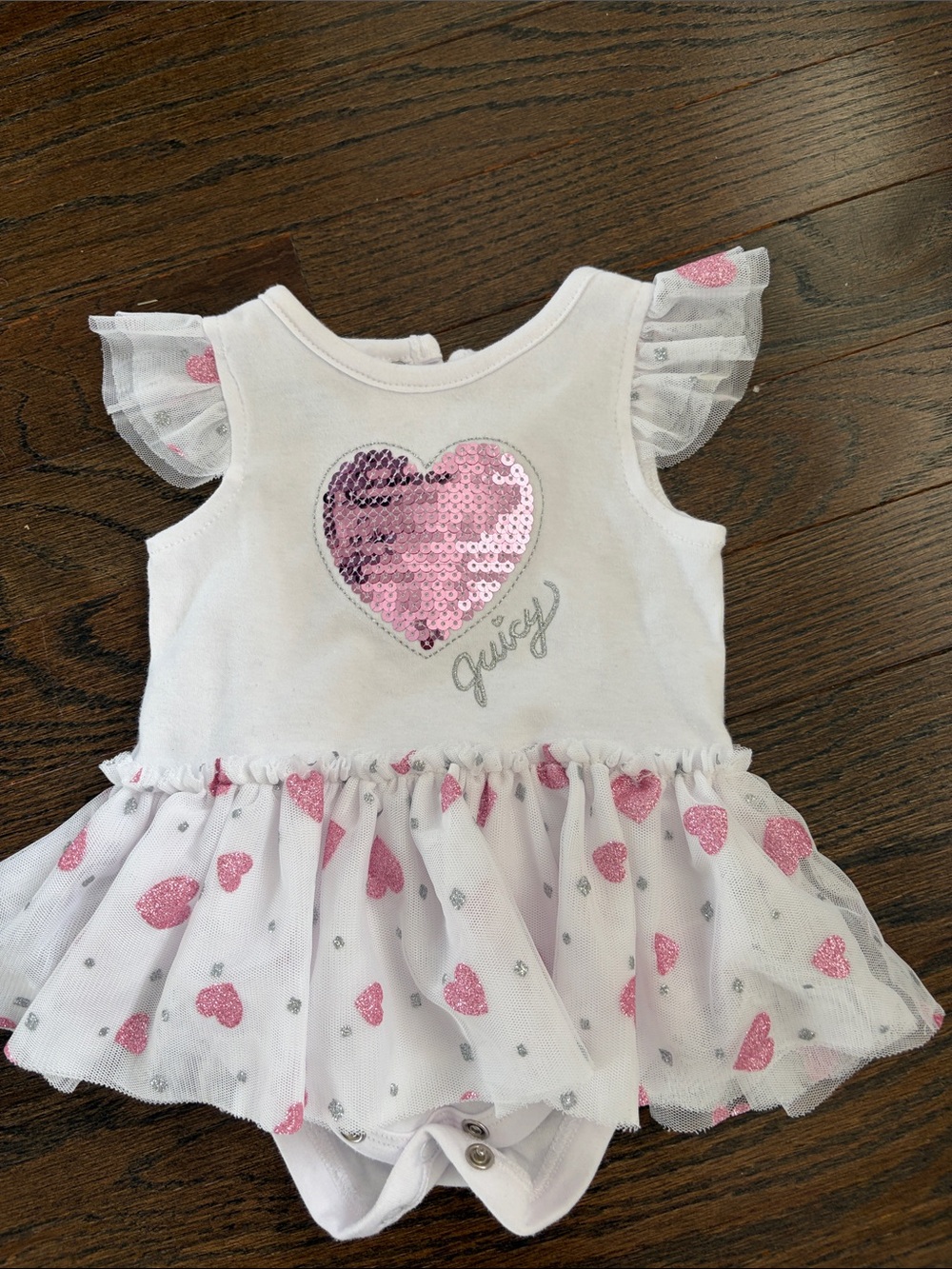 Juicy Couture White Baby Bottoms Snap Closure